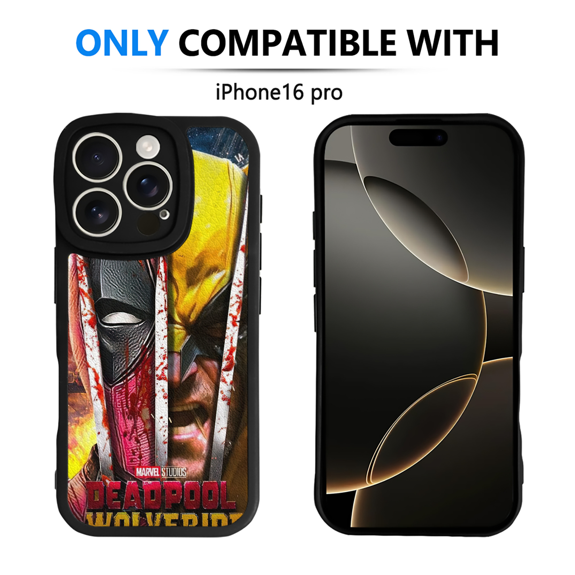 （画像用） Deadpool デッドプール 【iPhone 16シリーズ対応】シリコンスマホケース（レザー調） 材質：シリコン